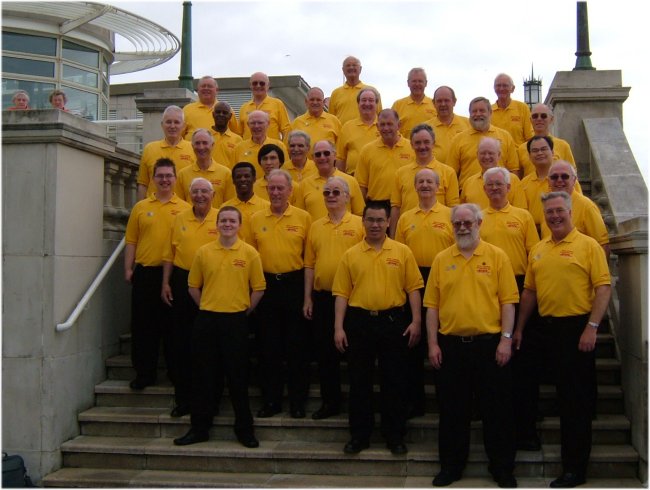 Anvil Chorus at Brighton, 2005, wear new DHL shirts